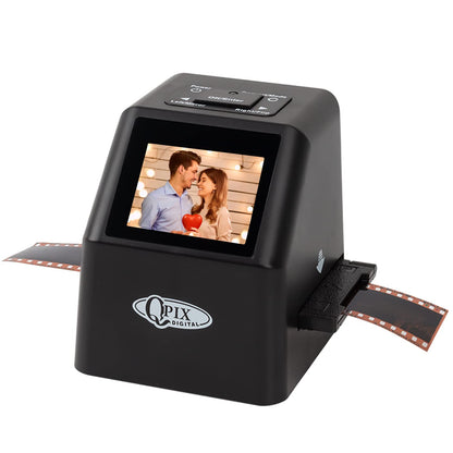 Digital Film & Slide Scanner – Converts 35mm 110 135 126KPK Super 8 & 8mm Film Negatives & Slides to High-Resolution 22 MP JPEG Images, Built-in 128MB Memory, 2.4 LCD Screen (Black)