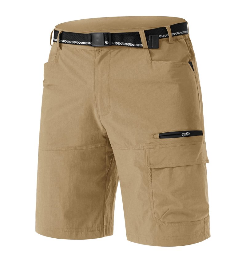TACVASEN Mens Hiking Cargo Shorts Dress Casual Golf Shorts Lightweight Quick Dry Waterproof Breathable Travel Work Fishing Khaki 38