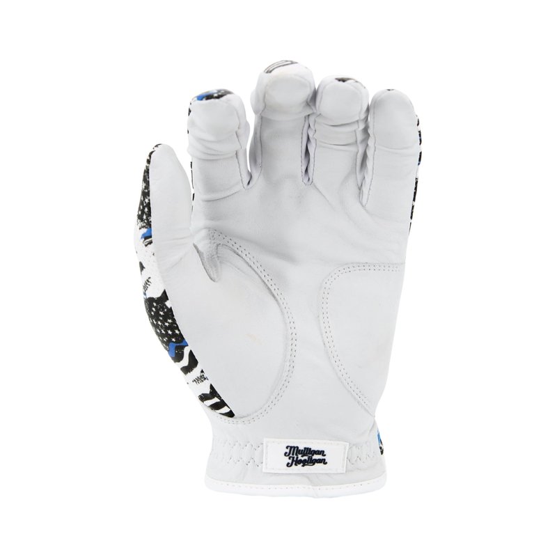 MULLIGAN HOOLIGAN® Men's Golf Glove | Premium Cabretta Leather & Mesh, Breathable Moisture-Wicking Comfort, Unique Standout Design for Men & Women (USA Blue Line, XX-Large, Worn On Left Hand)
