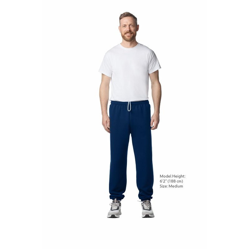 Gildan Adult Fleece Elastic Bottom Sweatpants, Style G18200, Navy, Large
