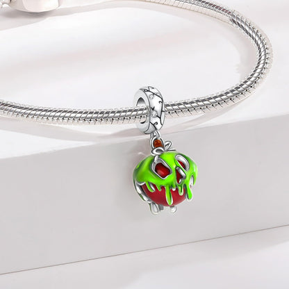 ARVALILS The Poison Apple Charm 925 Sterling Silver Charm Fits Women's Charm Bracelet & Necklace Valentine's Day Mother's Day Jewelry Gifts for Women