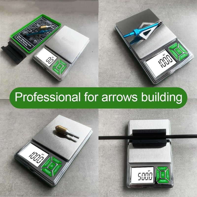 TOPWEIGH Arrow Scale Digital Grain, Archery Scale, Arrow Weight Scale with Arrow Holder, Large Backlight Display, 3086 Grains x 0.1gn, 200g x 0.01g, 6 Weighing Units, Cal Weight, Batteries Included