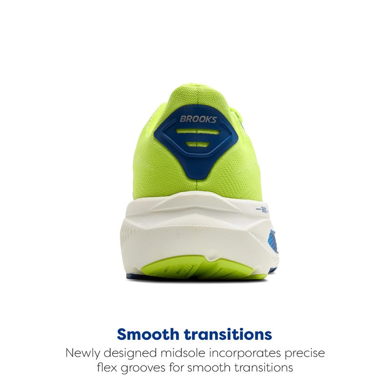 Brooks Men’s Ghost 17 Neutral Running Shoe - Acid Lime/Navy/White - 8.5 Medium