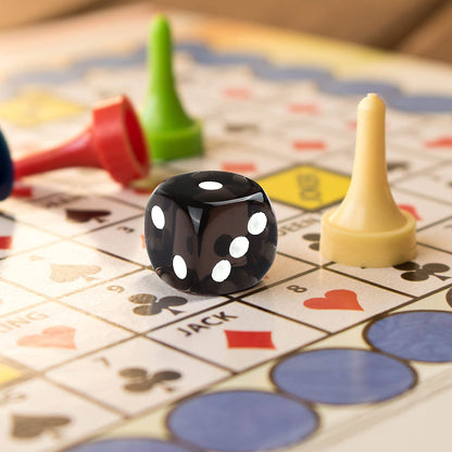 GWHOLE 12 Pcs Standard Game Dice Set, 6-Sided Black Mini Dice for Board Game Math Teaching Project,(Round Corner)