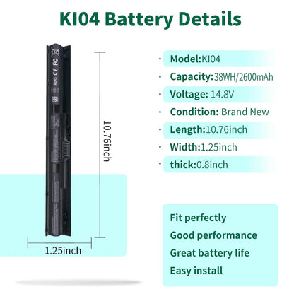 800049-001 KI04 Notebook Battery for HP Pavilion 15-ab 15-an 17-g 15t-ab100 17t-g100 17t-s100 cto Series 15-ab143cl 15-ab223cl 15-ab153nr 15-an044nr 14-ab166us 17-ab220nr 17-g133cl 800009-421 TPN-Q158