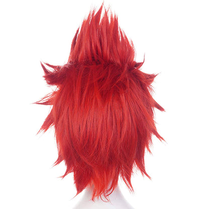 JoneTing Reddish Angry Wigs Men【+ Wig Cap】 Short Red Spiky Wig Short Wavy Red Crazy Hair Reded Spiky Cosplay Hair for Costume Reddish Funny Wigs Halloween Outfit Peluca Roja Chrismas Party for Men