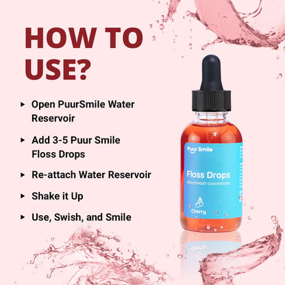 Concentrated Floss Drop Serum – 2oz Concentrated Mouth Wash to Use in Water Flosser | Natural Essentials Promotes Good Breath | Organic Spearmint Drop Supports Good Oral Health