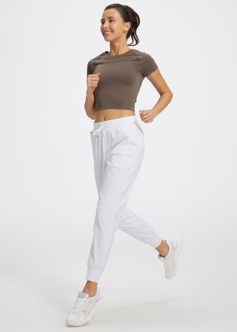 Libin Joggers for Women Yoga Sweatpants Athletic Dance Workout Leggings Tapered Lounge Casual Teacher Pants for Running Cloths, White 3XL