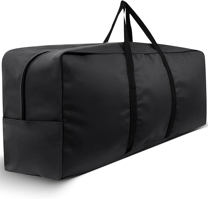 Cushion Storage Bag 420D Waterproof 68" Rectangular Outdoor Patio Cushion Storage Bags — Outdoor Cushion Storage Bag with Zipper and Handles Extra Large Storage Bags 68" L x 29" H x 20" W Black