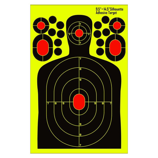 PTPHJEG 9.5x14.5 inch Silhouette Splatter Targets - Bright Fluorescent Yellow Easily seen on Impact When Hitting Target for BB Guns, airguns, Rifles, Indoor and Outdoor ranges (25 Pack)