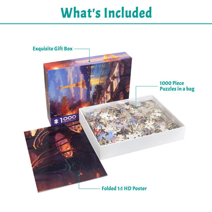 1000 Piece Puzzle for Adults, Paris Riverside Jigsaw Puzzles 1000 Pieces, London Puzzles 1000 Pcs Paris Night View Landscape Oil Painting Puzzle 1000 Pieces for Adults Teens Seniors Gift