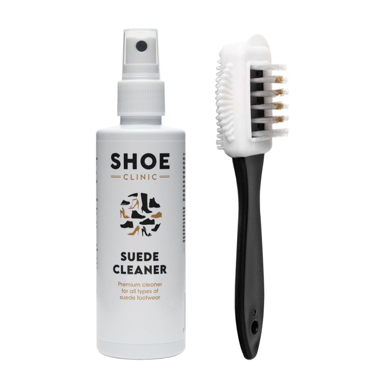 Shoe Clinic Suede Cleaner and Suede Brush | Deep Cleans & Protects | Use on Dress Shoes, Trainers, Boots, Heels, Sandals