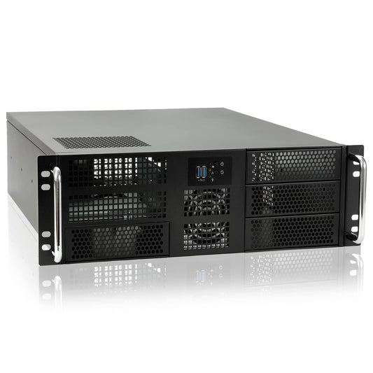 RackChoice 3u Rackmount Server Chassis EATX/ATX/MATX with 4x5.25 + 6x3.5 Support ATX PSU with Either top or Side Cooling / 21.65“ deptth
