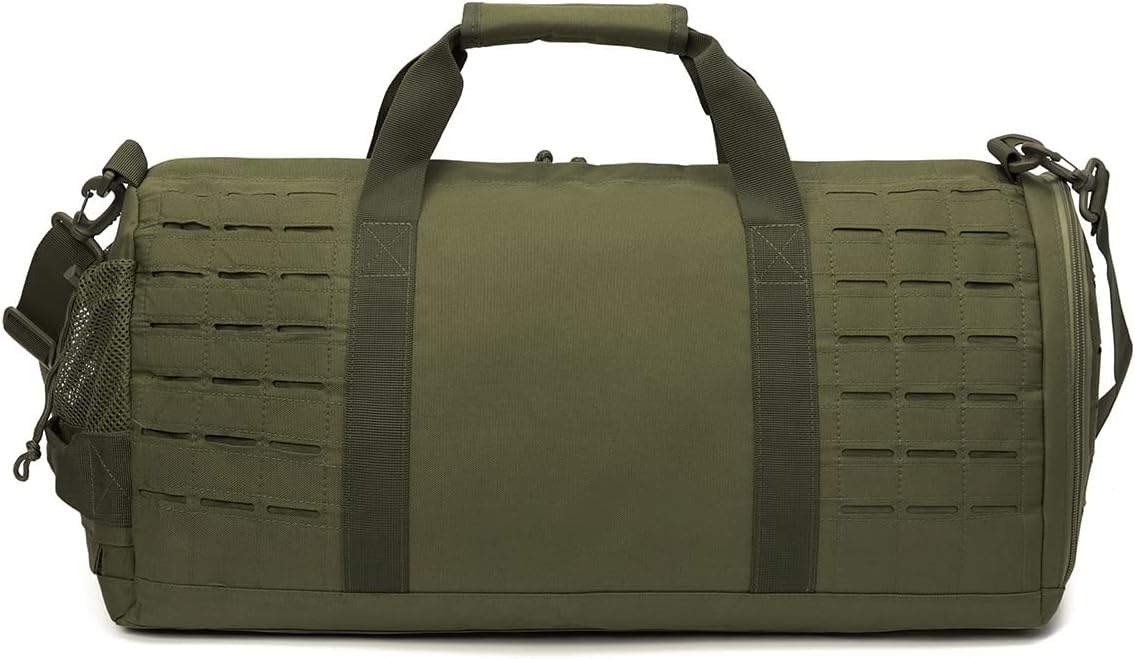 QT&QY 40L Military Tactical Duffle Bag For Men Sport Gym Fitness Tote Travel Training Workout With Shoe Compartment Basketball Football Weekender
