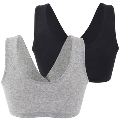 COLOMI Maternity Nursing Bra Wireless Cotton Breastfeeding Bra for Sleep (Black+Grey+White/3Pack, L, l)