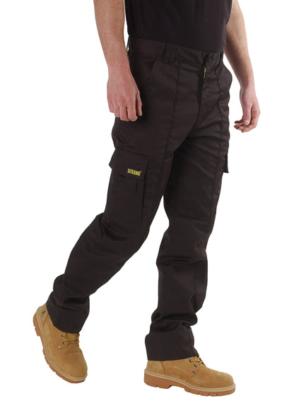 SITE KING Mens Cargo Work Trousers Black or Navy Sizes 28 to 52 (32 Waist / 31)