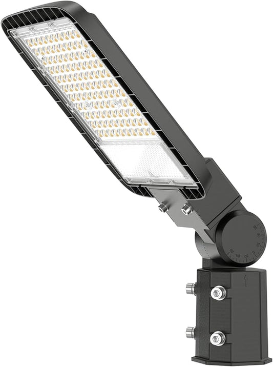 150W Led Parking Lot Light with Dusk to Dawn Photocell 110V/120V Slip Fitter Pole Mount Lights 5000K Outdoor IP65 Waterproof Commercial Street Area Lighting for Parking Lot, Barn, Church