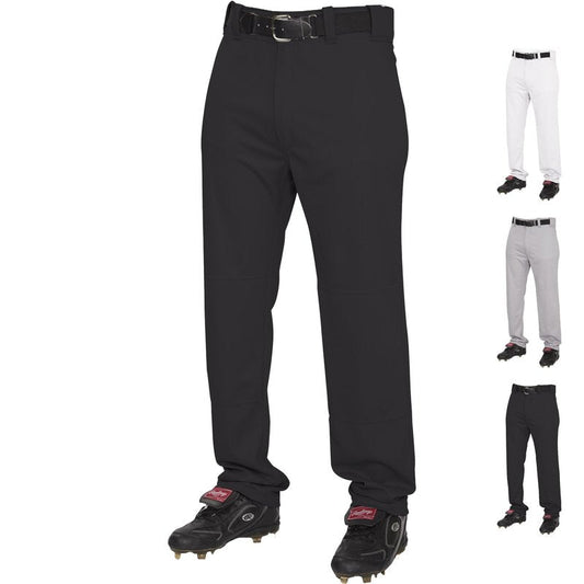 Rawlings mens Semi-Relaxed Full Length Baseball Pants | Adult Sizes | Solid | Multiple Colors Black, Medium