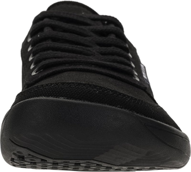 WHITIN Wide Toe Box Barefoot Sneakers for Women Canvas Minimalist Fashion Zero Drop Sole Shoes Size 7 Walking Training All Black 38