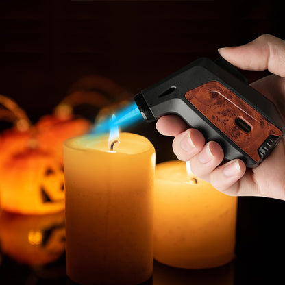 2 Pack Torch Lighter, Zoocura Single Jet Flame Butane Lighters Refillable Torch Lighter Adjustable Gas Lighter Windproof Lighters for Men BBQ Grill Camping (Fuel Not Included)