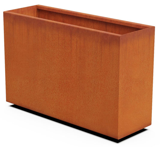 Plantercraft Large Rectangular Planters for Outdoor Plants – 36x12x24 Corten Steel Planter Box | Extra Large Outdoor Planters for Patio Privacy & Deck Decor | Heavy Duty Metal Planter Rectangle