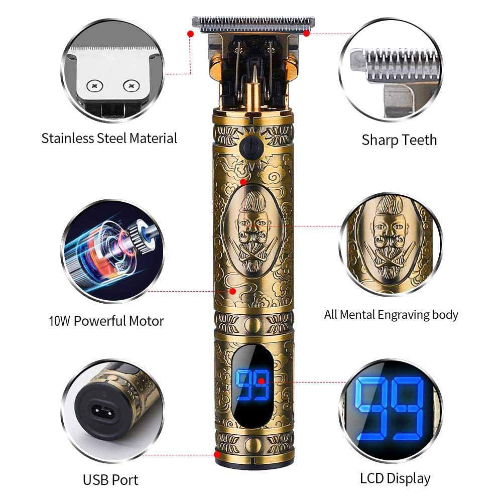 Suttik Hair Clippers for Men, Beard Trimmer, Zero Gapped T-Blade for Hair Cutting, Cordless Trimmers Professional Barber, Liners Clipper Haircut