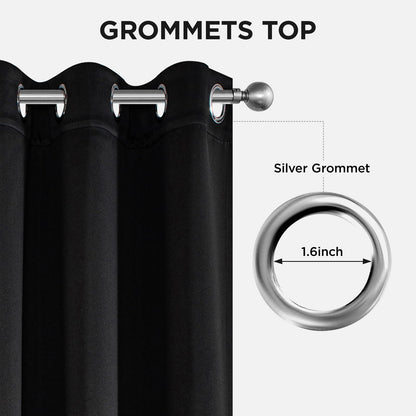 Joydeco 84 Inch Blackout Curtains for Bedroom - Thermal Insulated Room Darkening Light Blocking Curtains with Grommets, Noise Reducing & Wrinkle-Free Drapes for Living Room Windows, 2 Panels