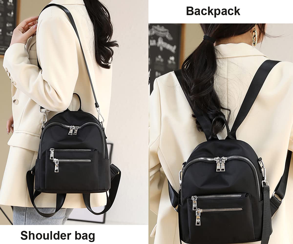 JIANLINST Women's Mini Backpack Purse Girls Fashion Shoulder Bags Water resistant Casual Daypack Rucksack Black