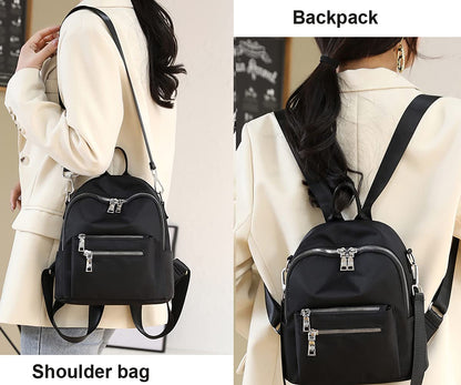 JIANLINST Women's Mini Backpack Purse Girls Fashion Shoulder Bags Water resistant Casual Daypack Rucksack Black