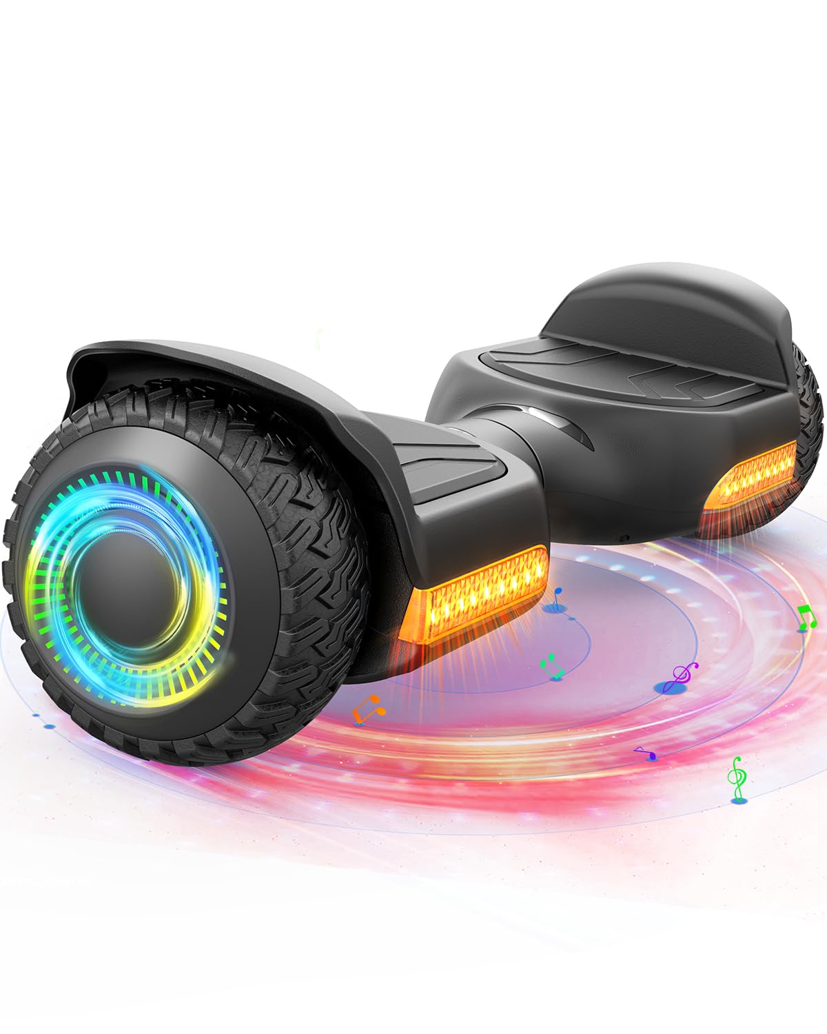 Gyroor Hoverboard New G13 All Terrain Hoverboard with LED Lights & Dual 250W motors, Self Balancing Off Road Hoverboards with Bluetooth for Kids ages 6-12 and Adults-Black