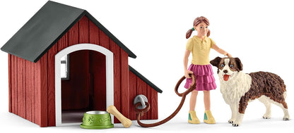SCHLEICH 42376 dog house, from 3 years, FARM WORLD - play set, 5 pieces, exclusively at Amazon