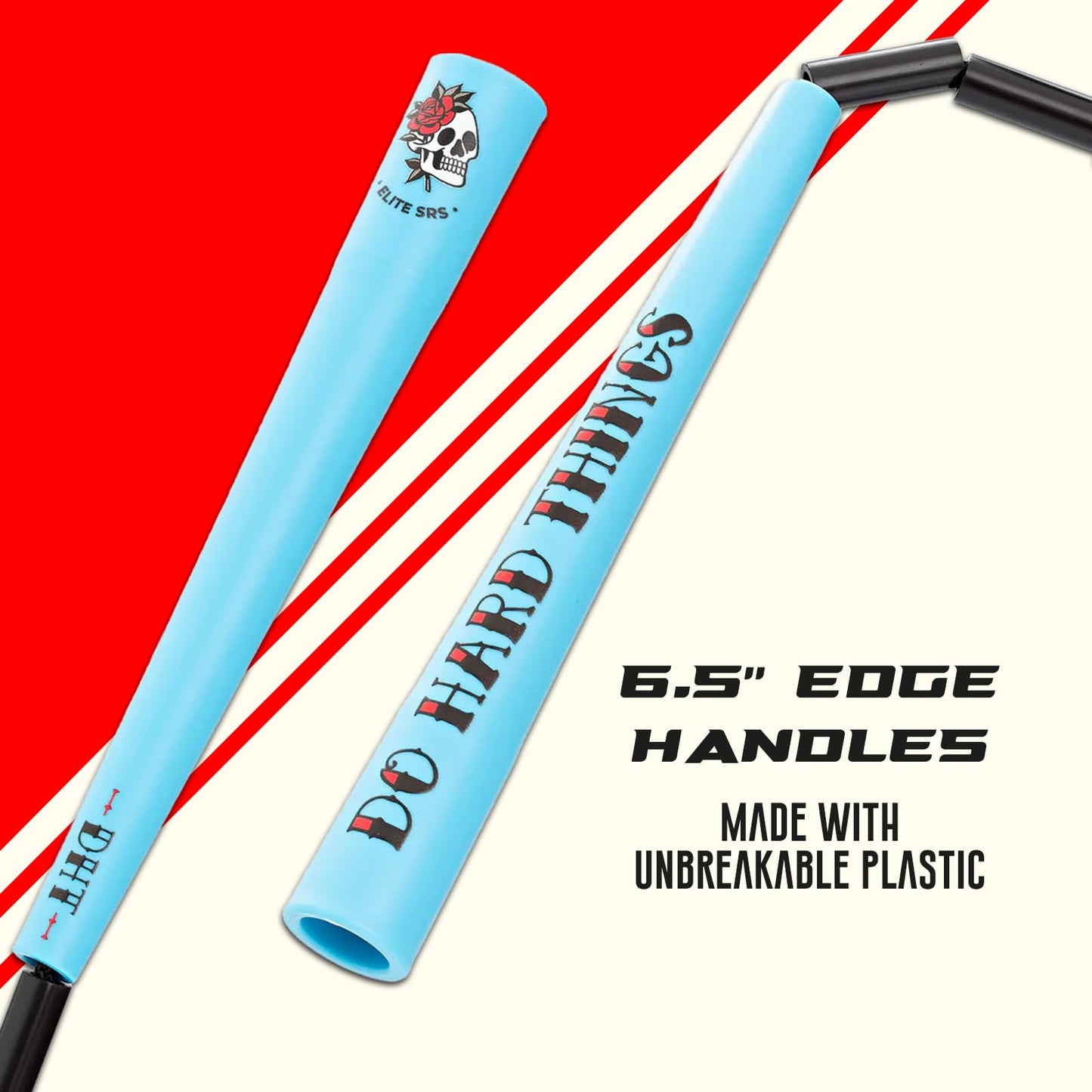 Elite Jumps - Do Hard Things Edge Beaded Jump Rope - For All Ages - Durable & Lightweight - 10ft Long Adjustable Rope - Tangle-Free - Shatterproof 1” Beads - Long Edge Handles - Canary