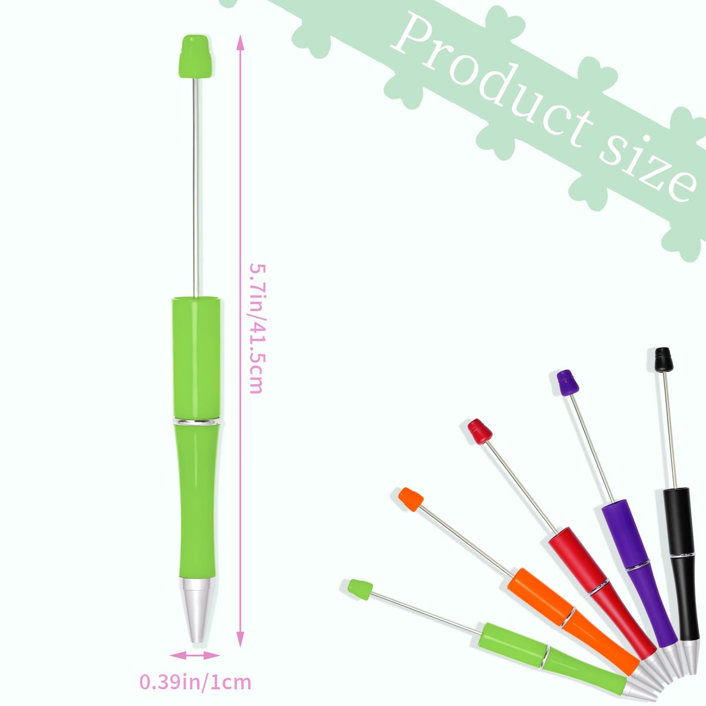 jiebor 20Pcs Halloween Beadable Pens Plastic Bead Ballpoint Pens Bulk with 50Pcs Black Ink Cute Cool Diy Pens for Halloween Journaling Women Teacher Graduation Gift Office Supplies