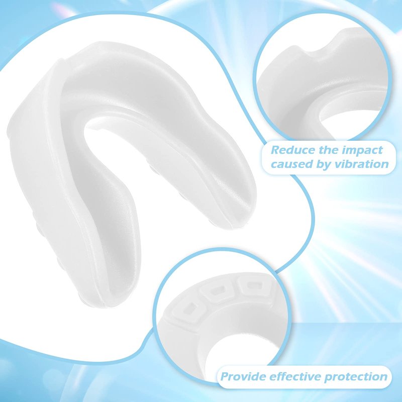 10 Pcs Sport Mouth Guards Gum Teeth Armor Game Guard for Boxing Basketball Football Hockey Karate Basketball Rugby Match (Clear White)
