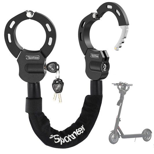 Sportneer Scooter Lock: 7mm Square Chain Anti-Theft Cut Resistant Bike Lock with 3 Keys, 2.46ft/75cm Heavy Duty 3 Position Adjustment Bike Chain Lock for E-Bike/Electric Scooters, Door, Gate