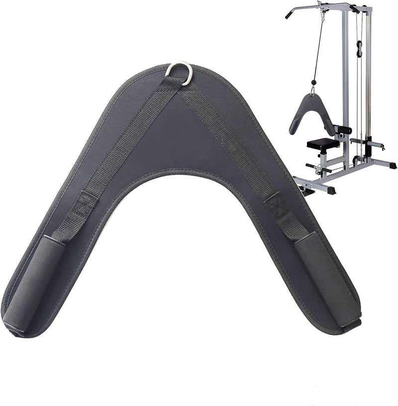 Abdominal Crunch Harness - V-Shape Exercise Straps for Cable Machines | Black Shoulder Support