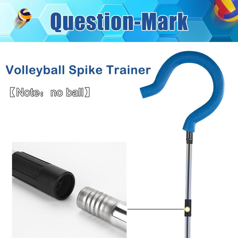 Adjustable Volleyball Spike Trainer with Question Mark Hook, Portable Lightweight Hitting Trainer for Serving, Spiking & Jump Training, Real-Ball Feel, Volleyball Gift for Beginners & Pros (No Ball)