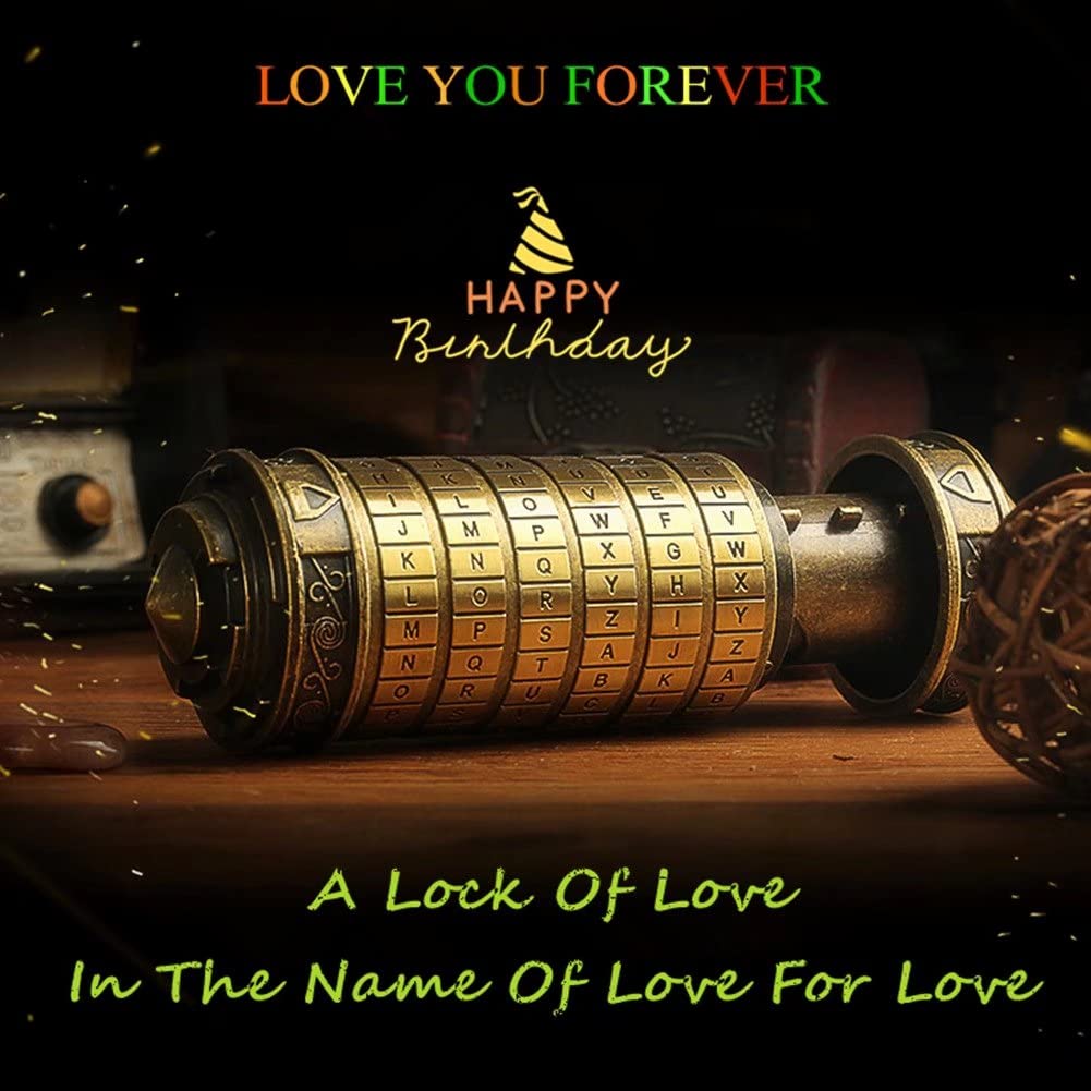 Cryptex Puzzle Boxes Da Vinci Code Mini Cryptex Lock with Hidden Compartments Anniversary Valentine's Day Mysterious birthday gifts for family and friends