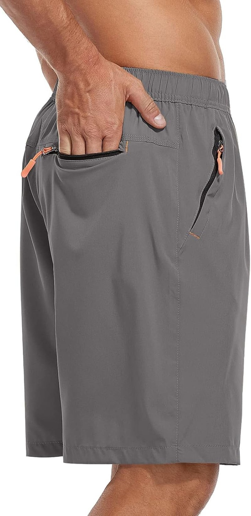 Men's Athletic Hiking Shorts - Water Resistant Quick-Dry Lightweight Outdoor Shorts with Zipper Pockets | Sizes S-XXL