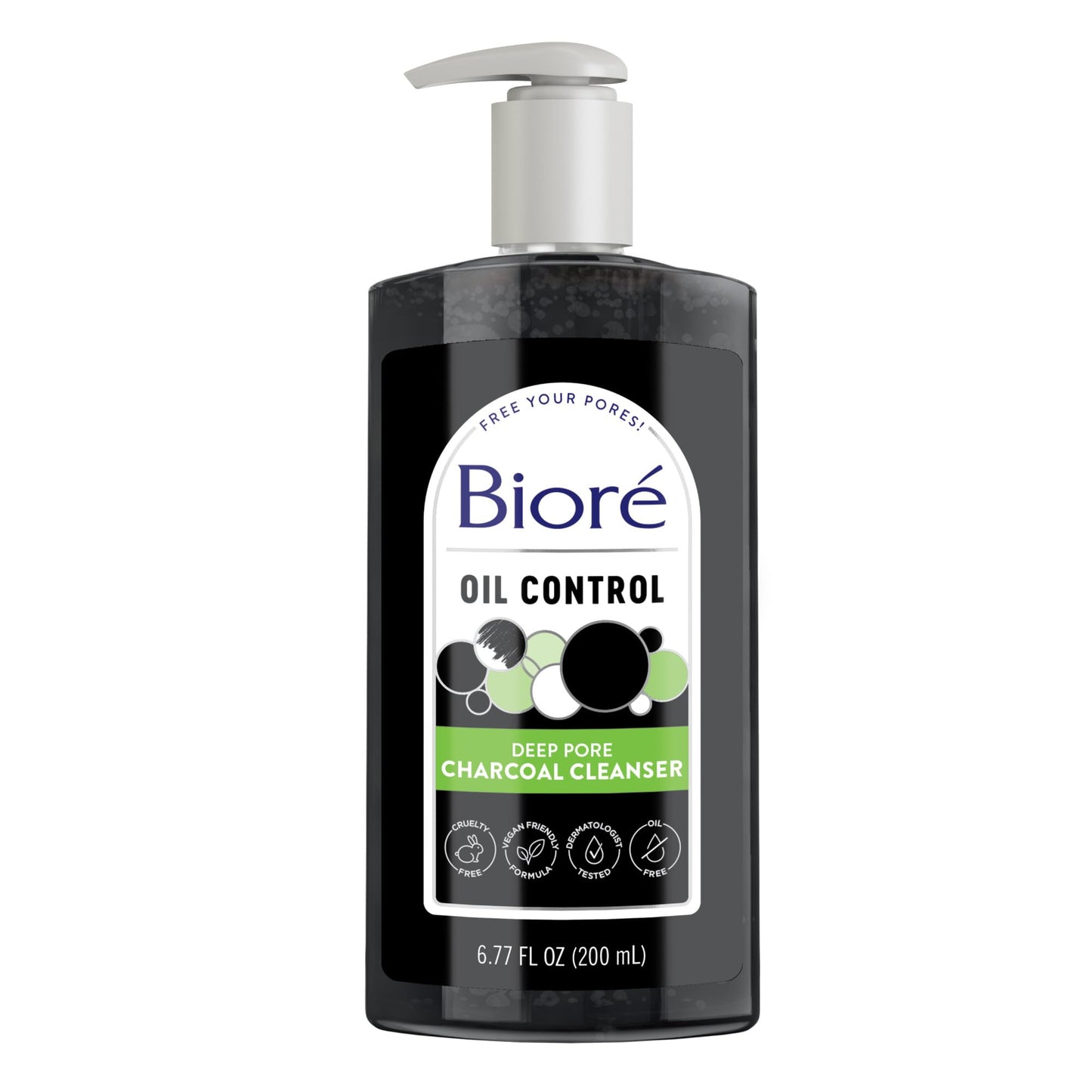 Biore Deep Pore Charcoal Daily Face Wash with Deep Pore Cleansing for Dirt and Makeup Removal From Oily Skin, 200ml