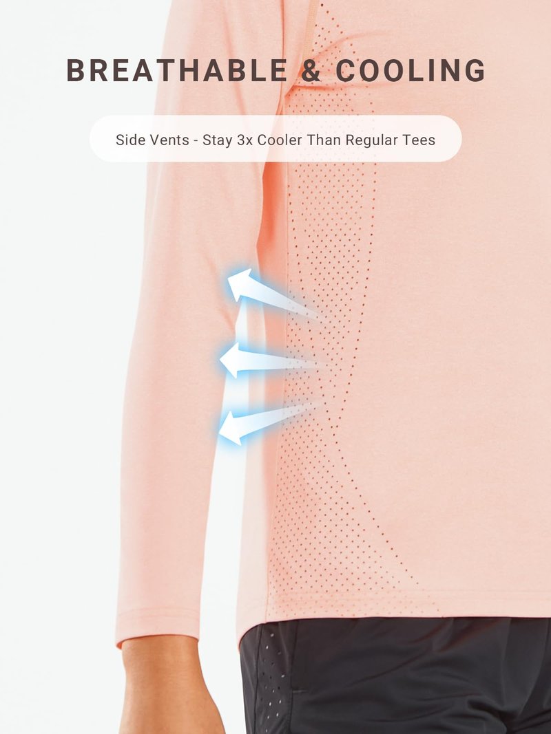 ALLZERO Rash Guard for Women UPF 50+ Long Sleeve Sun Shirts Quick Dry SPF Shirts for Workout Hiking Fishing PINKHEATHER-L