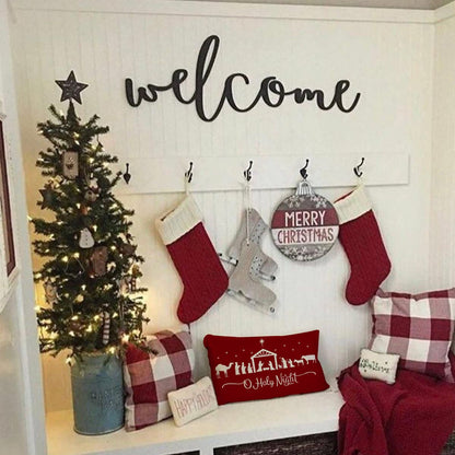 Christmas Pillow Covers 12x20,Merry Christmas Cross Joy Oh Holy Night Nativity Holiday Party Throw Pillow Cover Decorations Pillow Covers Farmhouse Pillows Decorative for Sofa Winter Home Decor