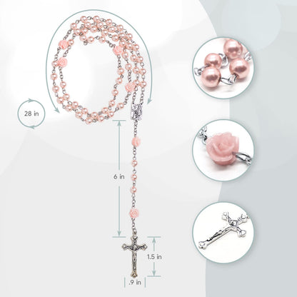 Cascade Goods - Girls My First Pink Rosary & Keepsake Box, Catholic Baptism Gifts for Baby Girl or Dedication Baptism Gifts for Girl or Kids