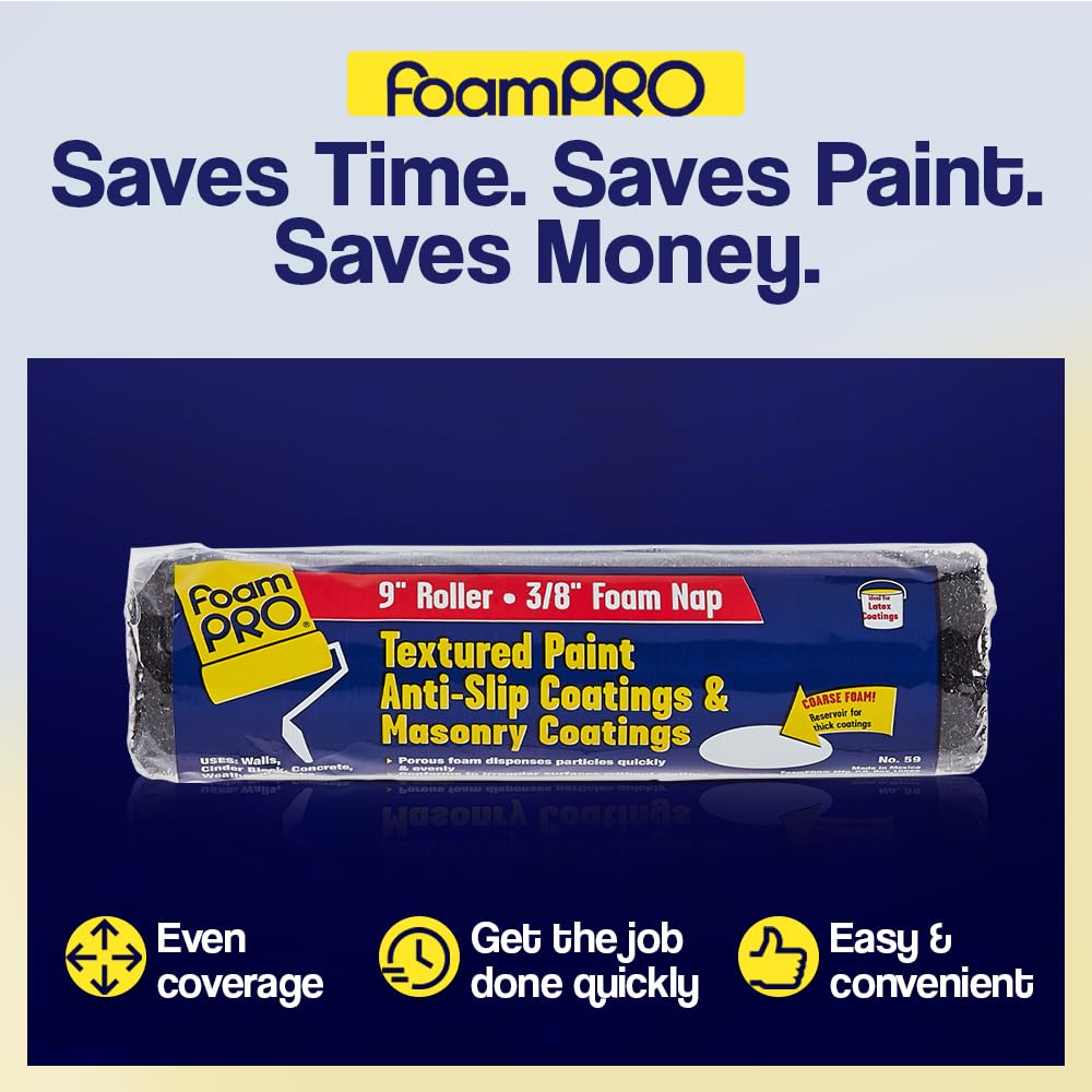 FoamPRO 59 Foam Paint Roller, 9" x 3/8"
