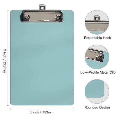 Hongri Plastic Small Clipboard, Green Memo Size Clip Board for Students, Kid, Women, Home, Low Profile Clip, Mini Size 6 x 9 in, Office Supplies & School Supplies