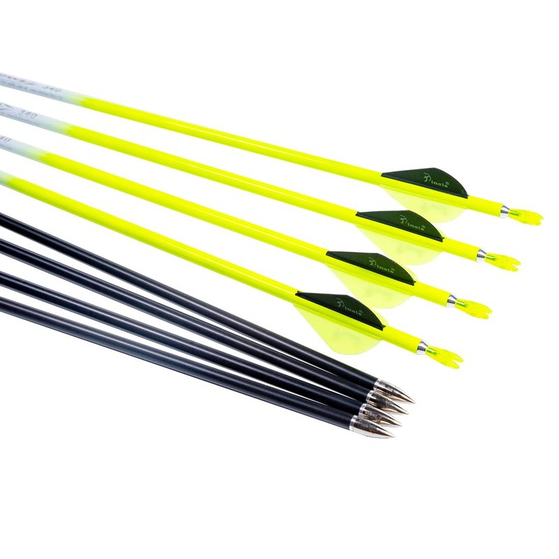 QunYing Archery Carbon Arrow 30 inch 300 340 350 Spine Hunting Arrows for Compound Recurve Bow 12PCS Spine 300