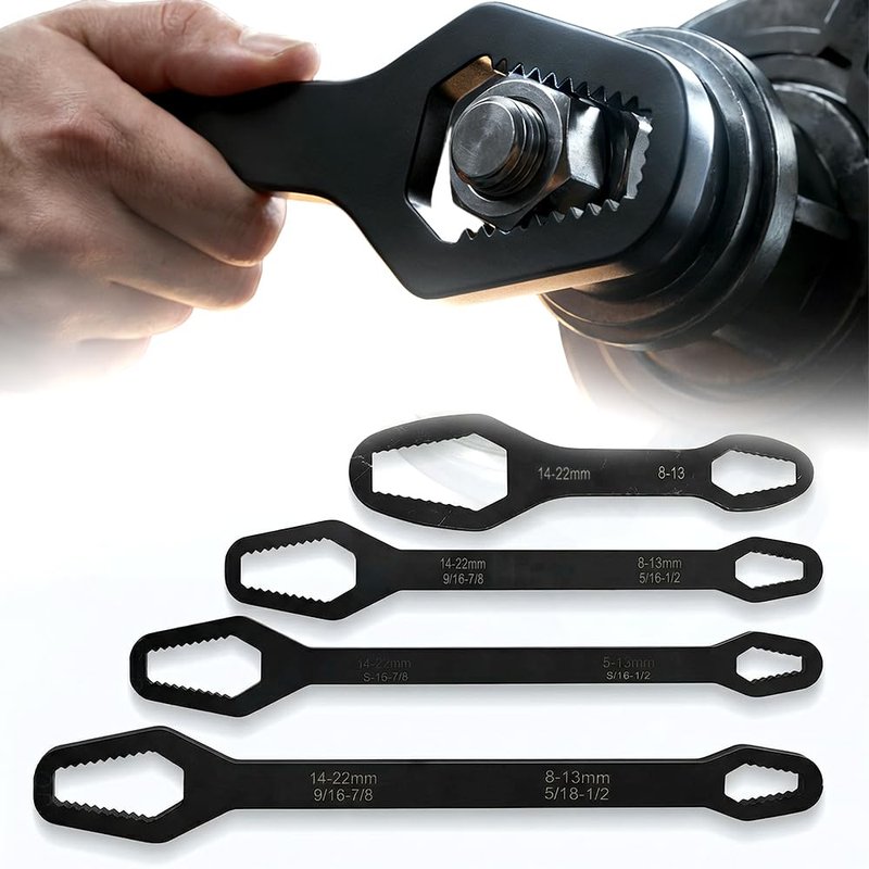 AIIONP 4Pcs Multifunctional Adjustable Wrench Tool, 2026 New Universal Torx Self-Tightening Wrench, 3mm-22mm Adjustable Glasses Wrench, Portable Multi-Purpose Wrench for Outdoor Repair Tool