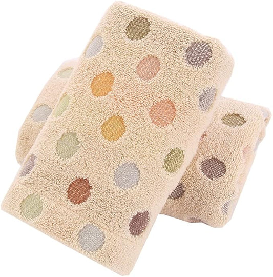Pidada Hand Towels Set of 2 Colorful Polka Dot Pattern 100% Cotton Soft