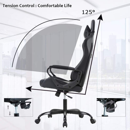 BestOffice Gaming Chair Office Chair Ergonomic Desk Chair Racing Style Gaming Chair with Lumbar Support, Swivel Rolling Base, and Comfortable Padded Seat for Women and Men