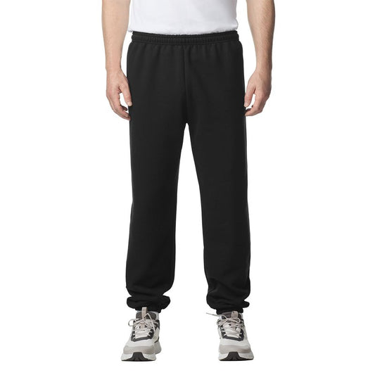 Gildan Adult Fleece Elastic Bottom Sweatpants, Style G18200, Black, Large